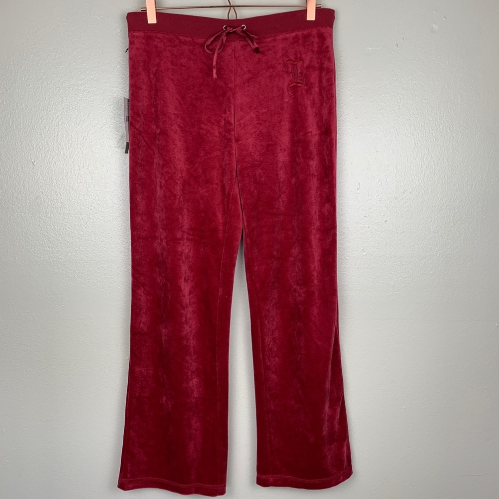 NWT BCBGMaxAzria Pink Velour Pants L